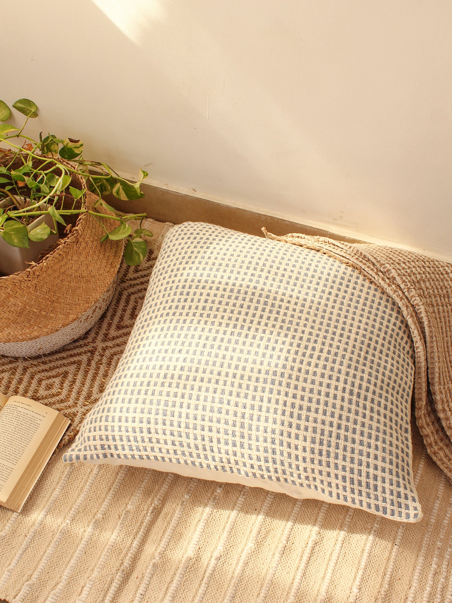 Girnar - Set Of 2 Cushion Covers (Dark Blue) - Large