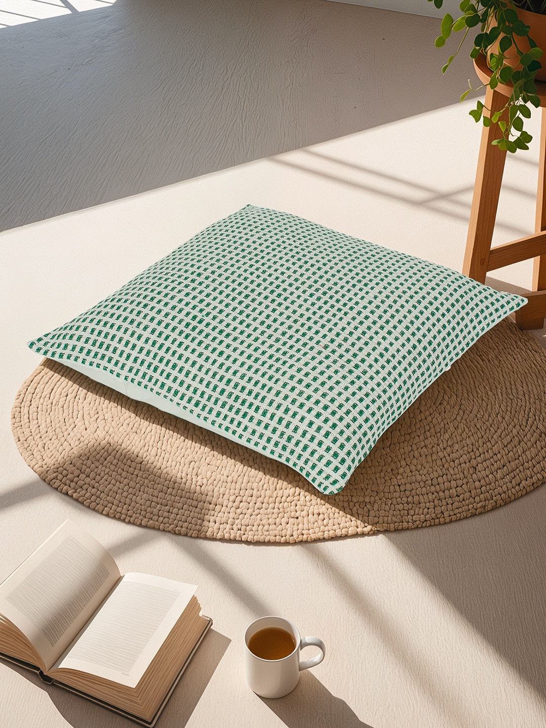 Girnar Set of 2 Cushion Covers (Green) - 60x60cm