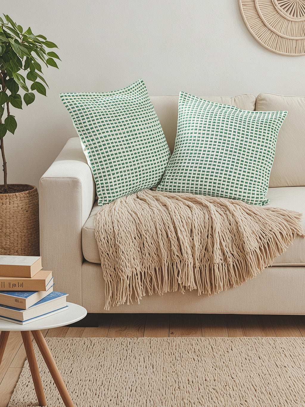 Girnar Set of 2 Cushion Covers (Green) - 40x40cm