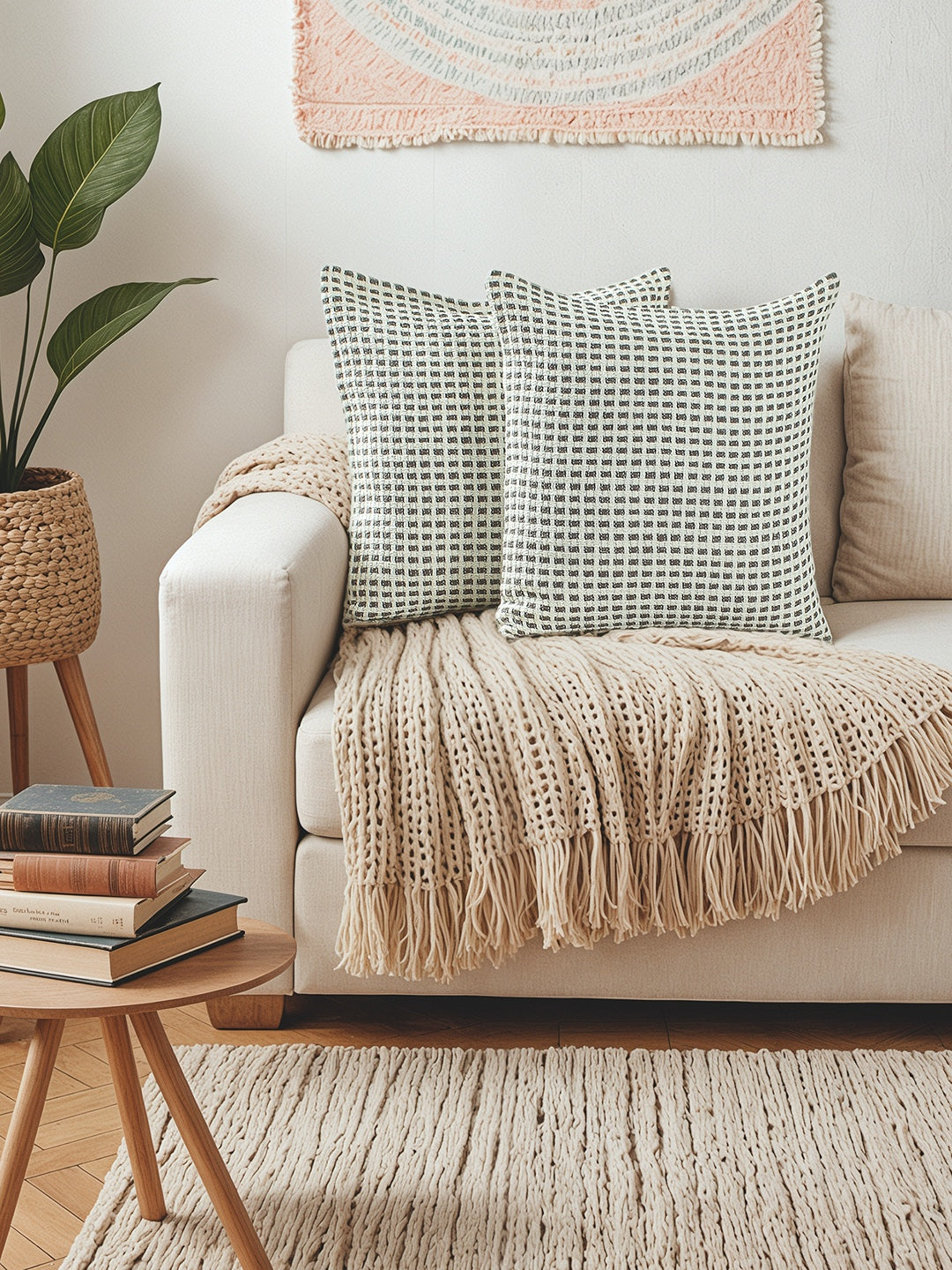 Girnar Set of 2 Cushion Covers (Grey) - 45x45cm