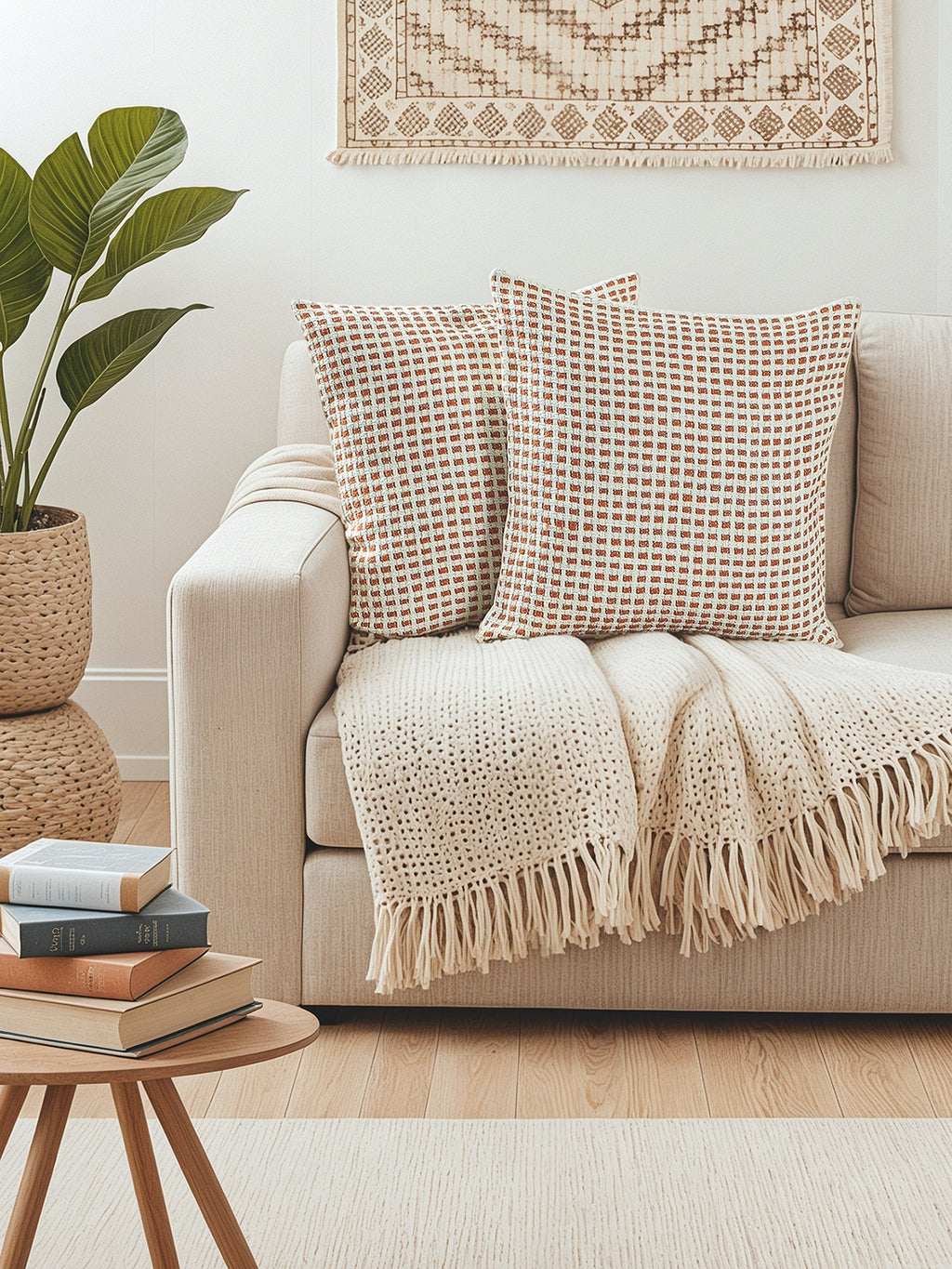 Girnar Set of 2 Cushion Covers (Rust) - 45x45cm