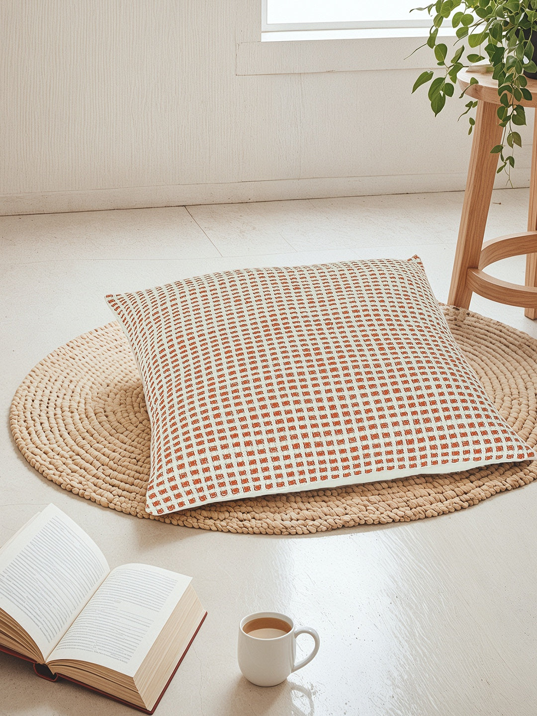 Girnar Set of 2 Cushion Covers (Rust) -60x60cm