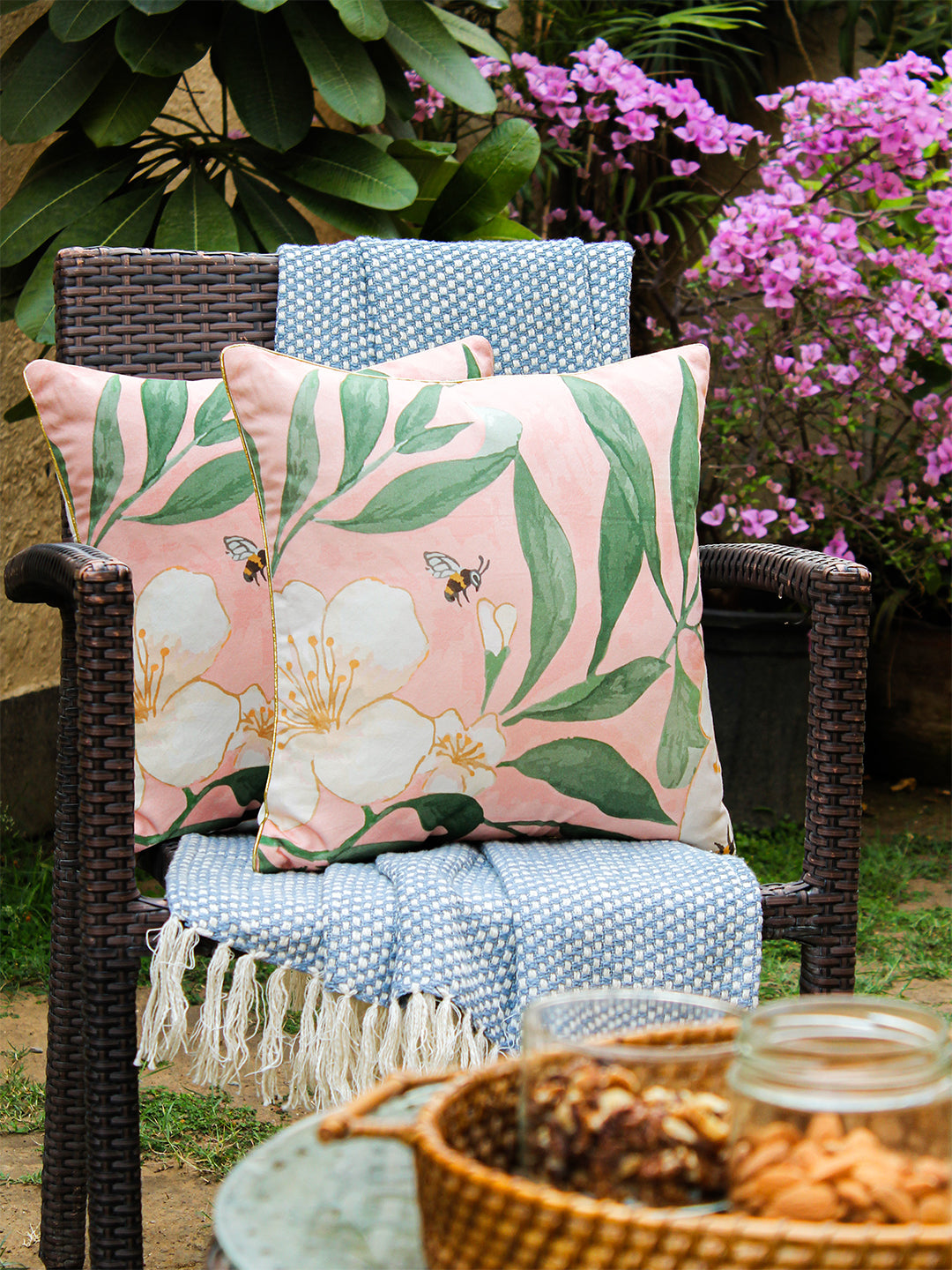 Madhukar - Set Of 2 Cushion Covers (Pink) - Medium