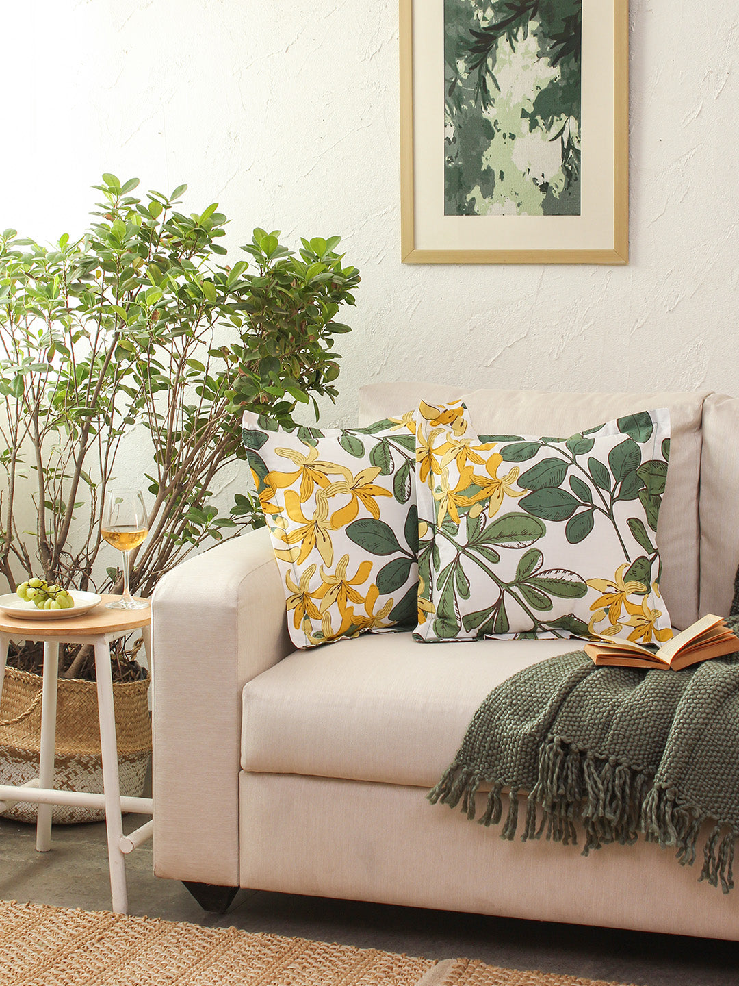 Moringa - Set Of 2 Cushion Covers (Green) - Medium