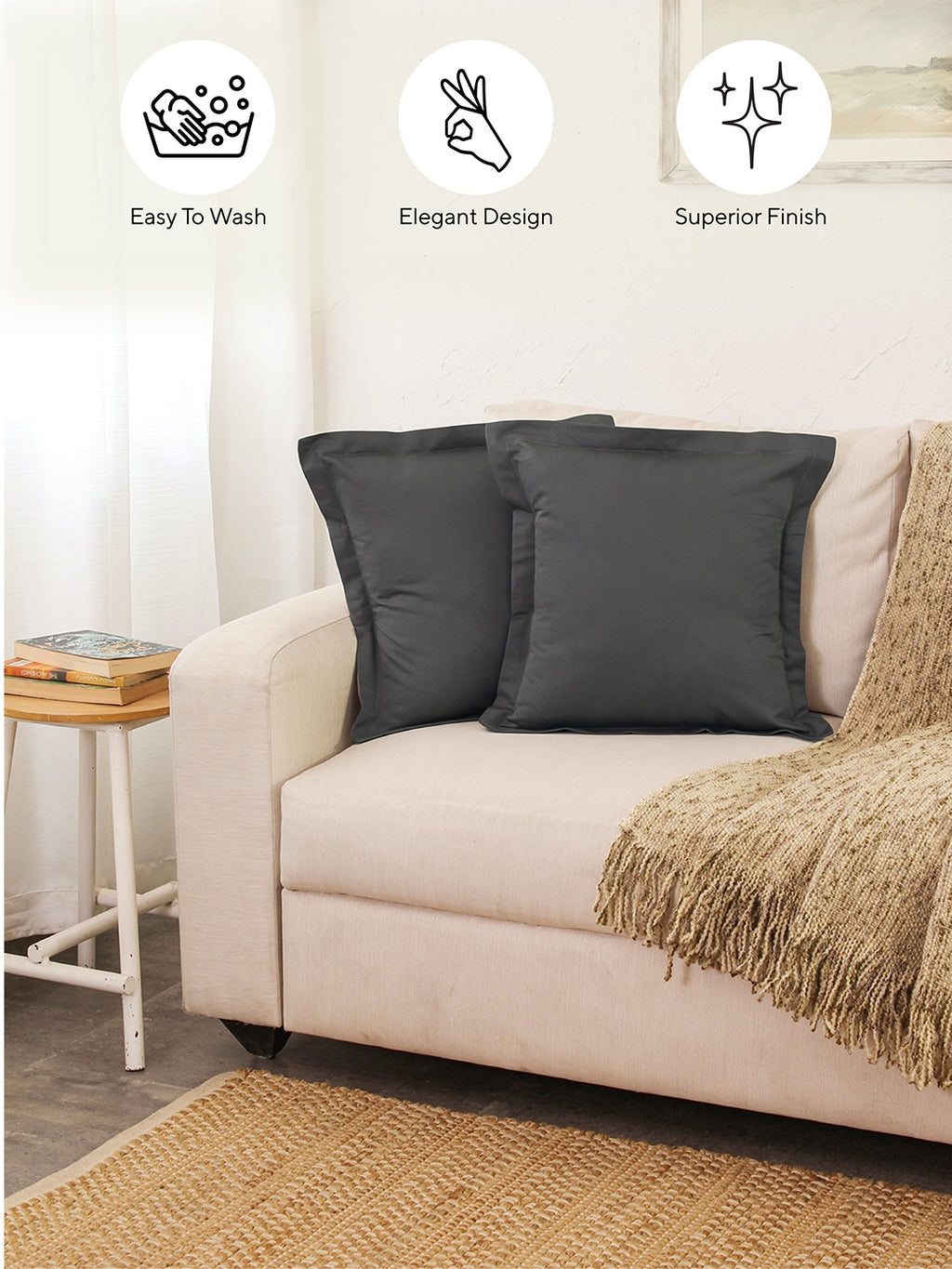 Pepper - Set Of 2 Cushion Covers (Grey)