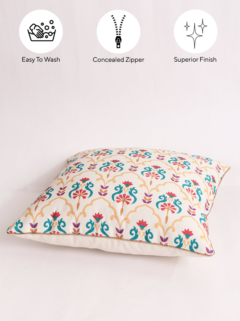 Pushp - Set Of 2 Cushion Covers (White) - Medium