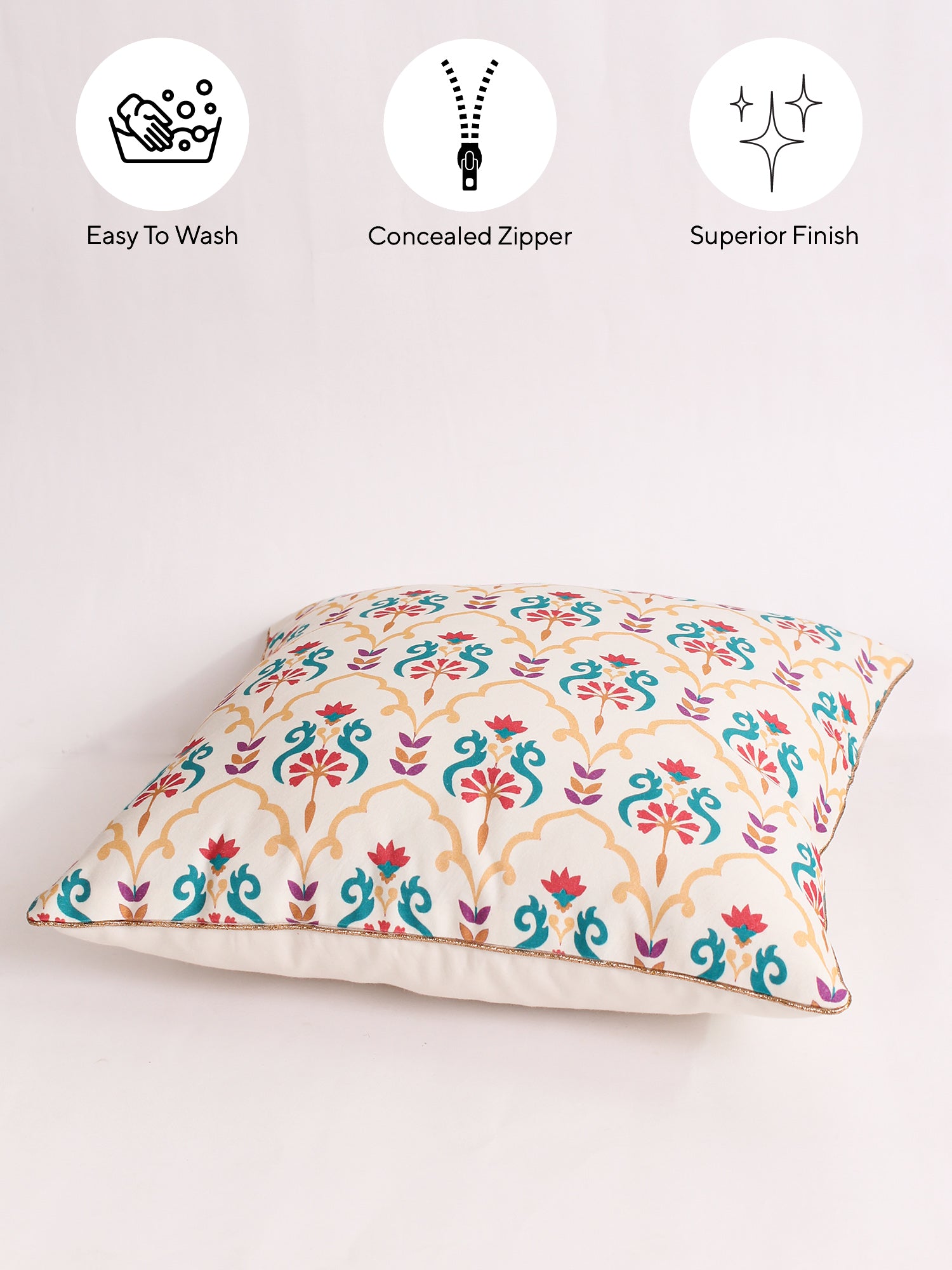 Pushp - Set Of 2 Cushion Covers (White) - Medium