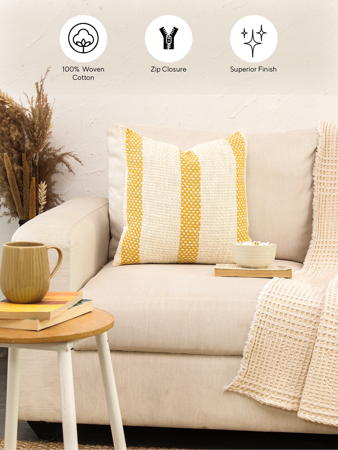 Shivalik - Set Of 2 Cushion Covers (Yellow) - 45X45 cm