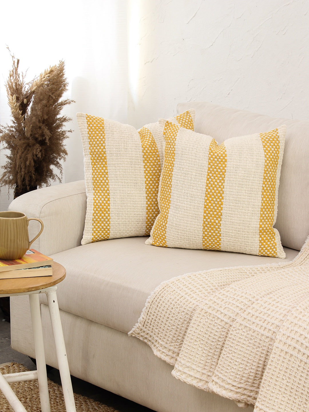 Shivalik - Set Of 2 Cushion Covers (Yellow) - Medium