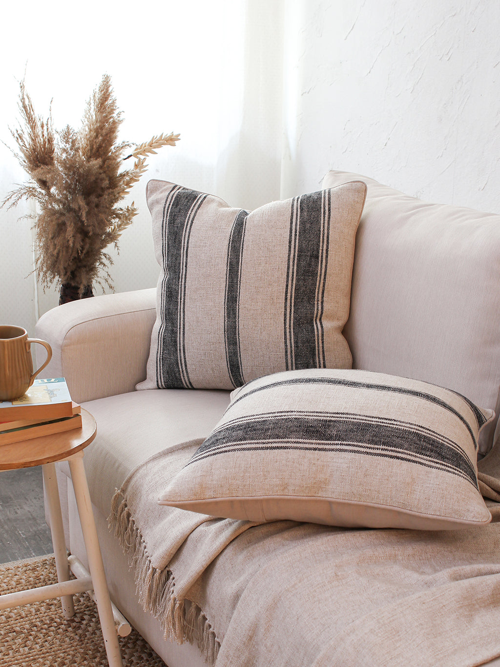 Satpura Cushion Cover (Black/Natural)