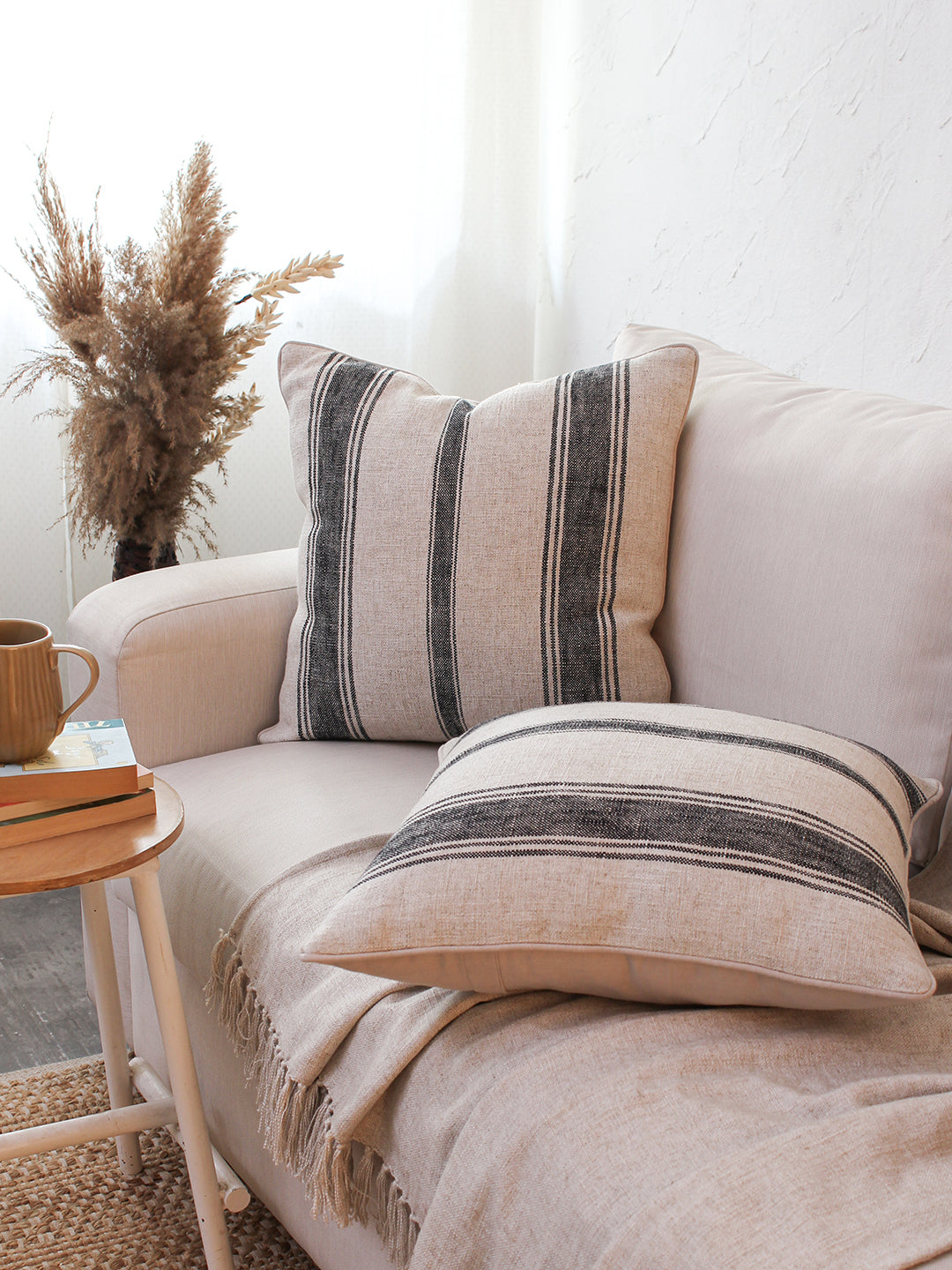 Satpura Cushion Cover (Black/Natural)