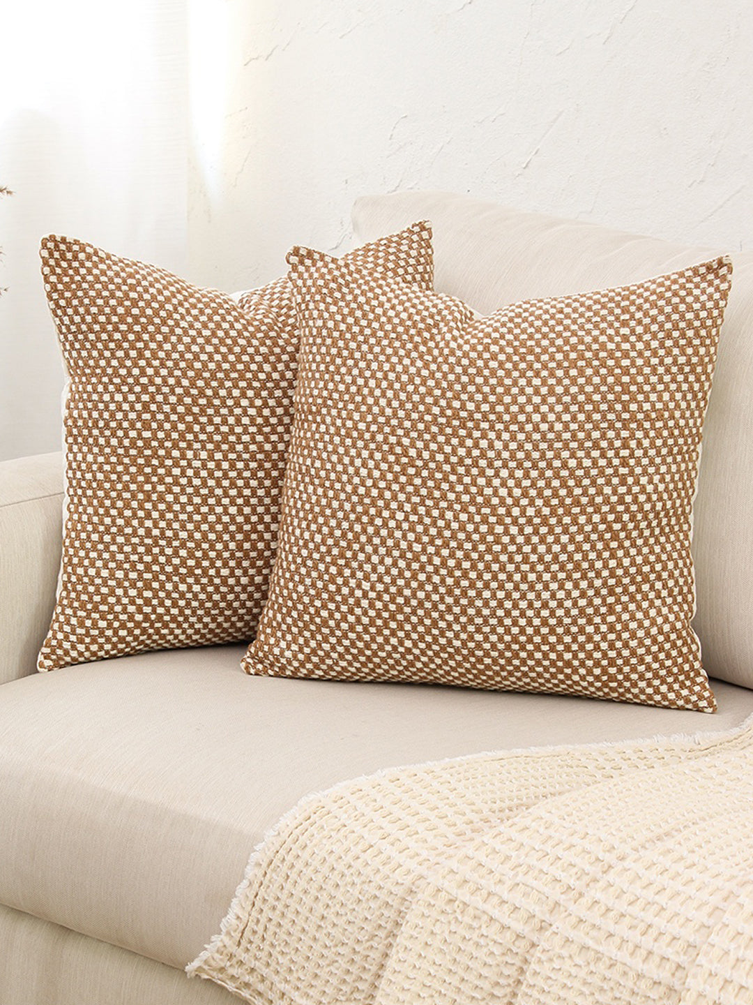 Vindhya - Set Of 2 Cushion Covers (Brown) - Medium