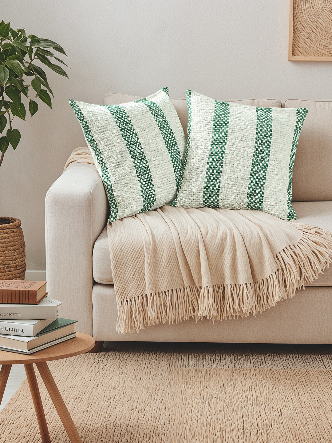 Shivalik Set of 2 Cushion Covers (Green) - 40x40cm