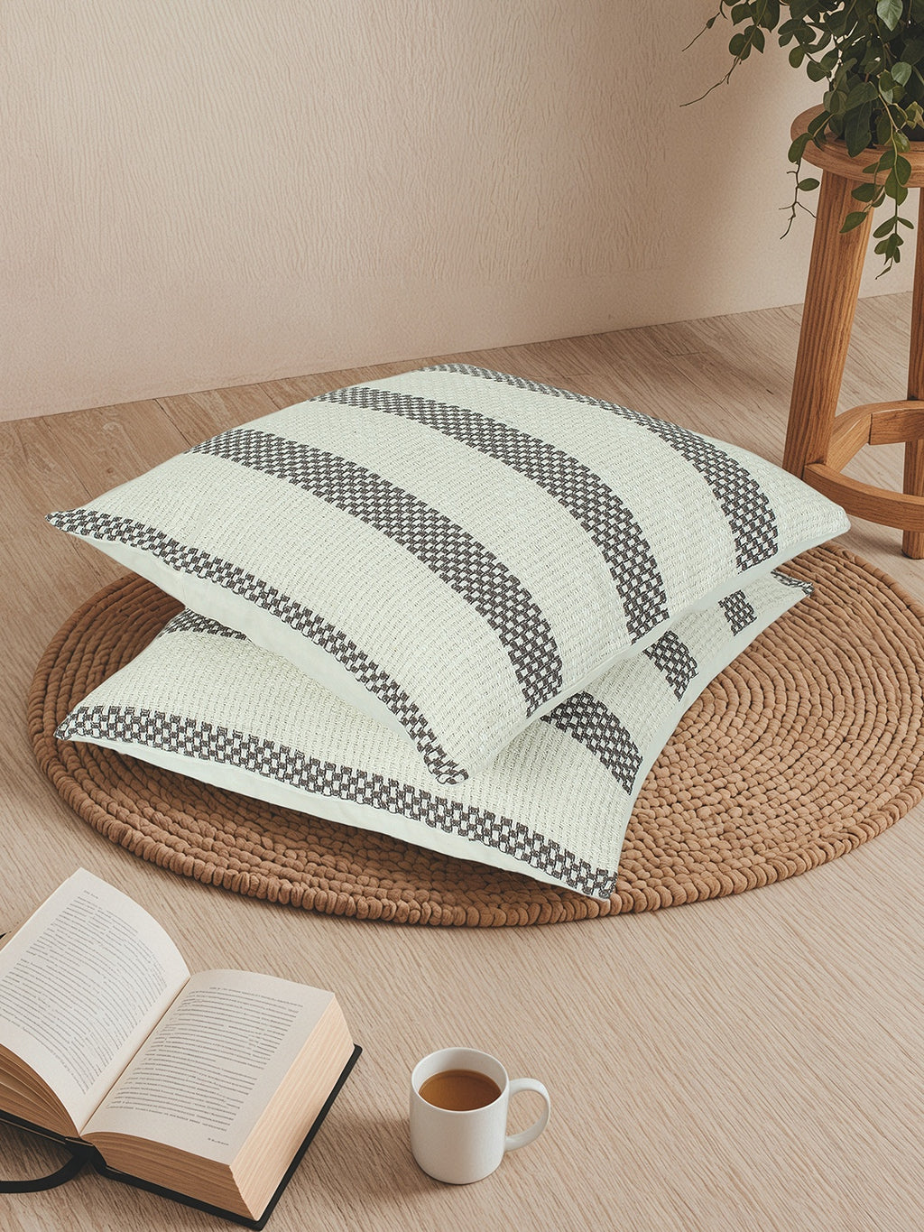 Shivalik Set of 2 Cushion Covers (Grey) - 60x60cm
