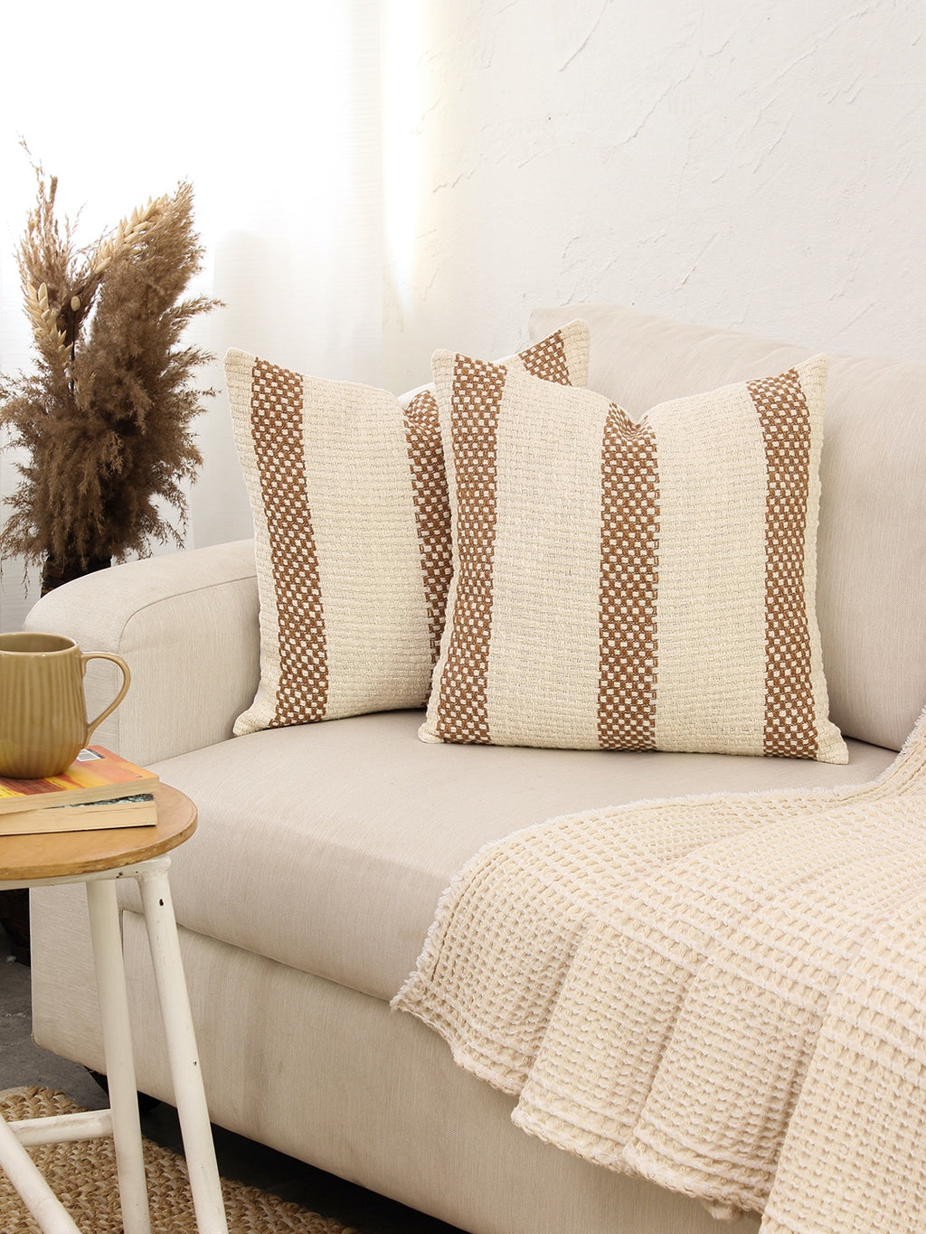 Shivalik - Set Of 2 Cushion Covers (Brown) - Medium