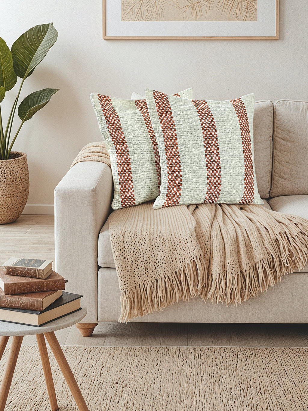 Shivalik Set of 2 Cushion Covers (Rust) - 45x45cm