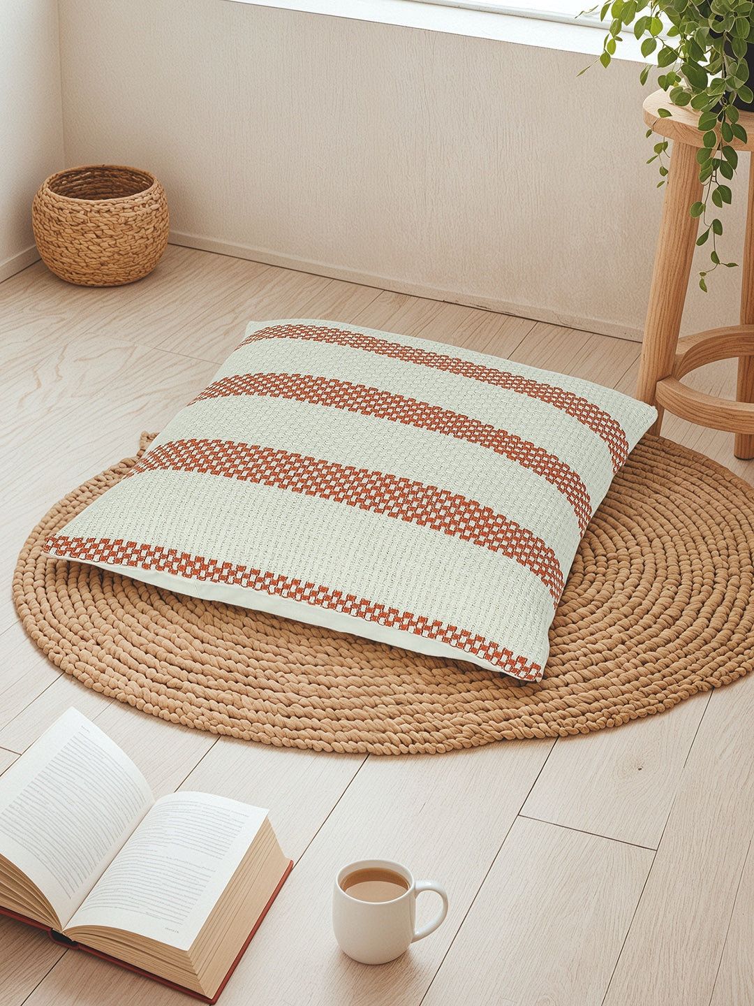 Shivalik Set of 2 Cushion Covers (Rust) - 60x60cm