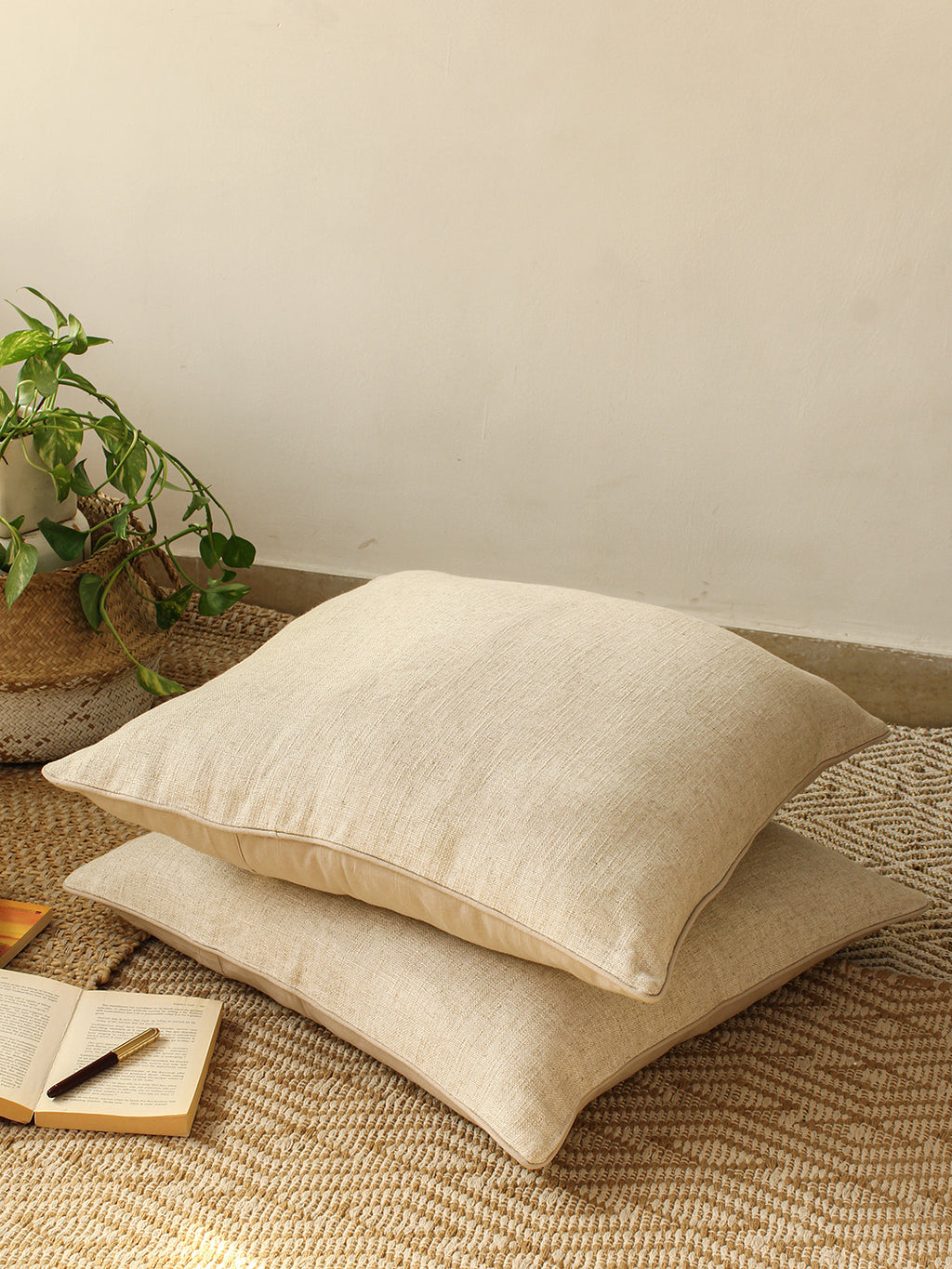 Sahyadri - Set Of 2 Cushion Covers (Natural) - Large