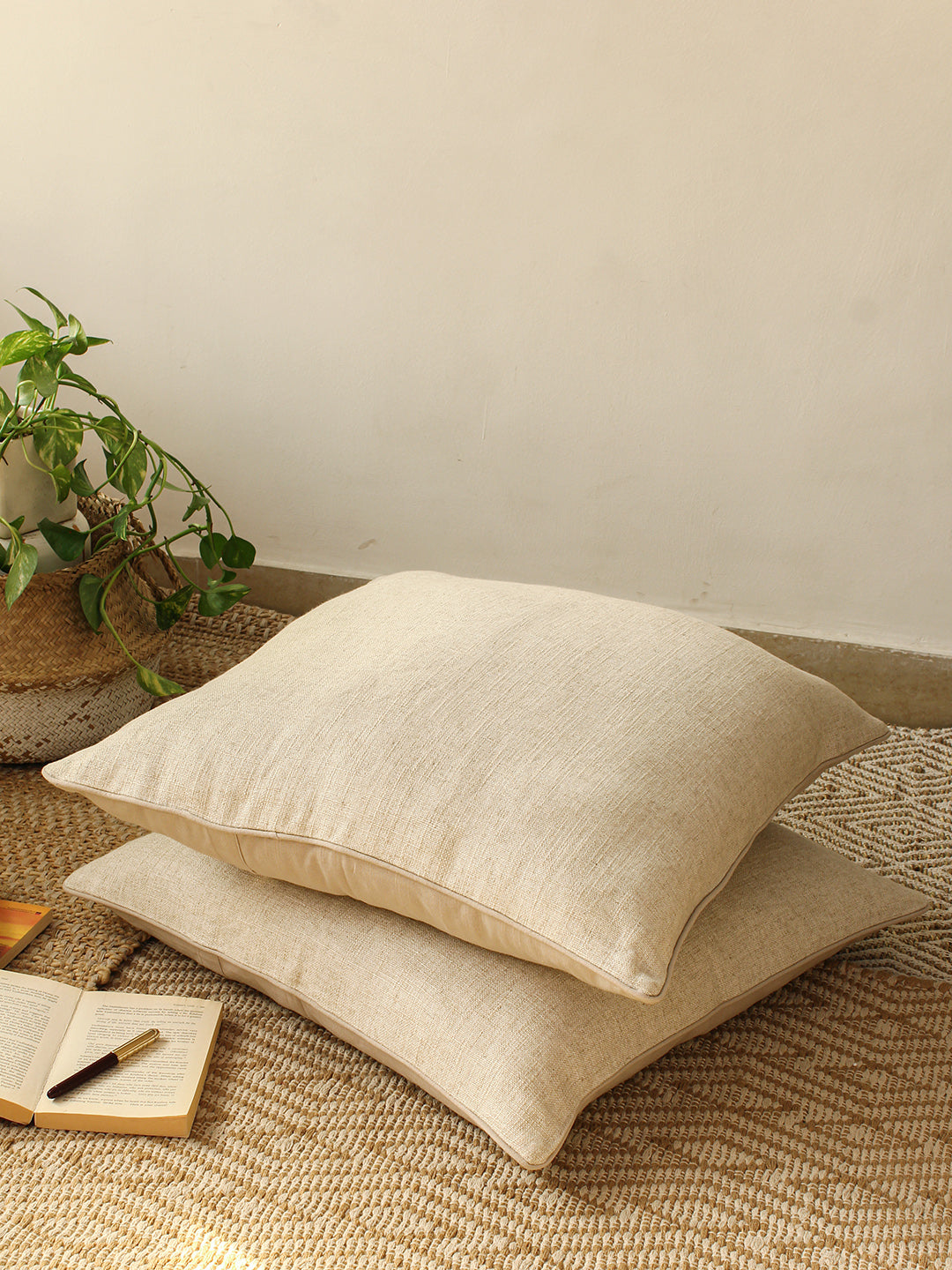 Sahyadri - Set Of 2 Cushion Covers (Natural) - Large