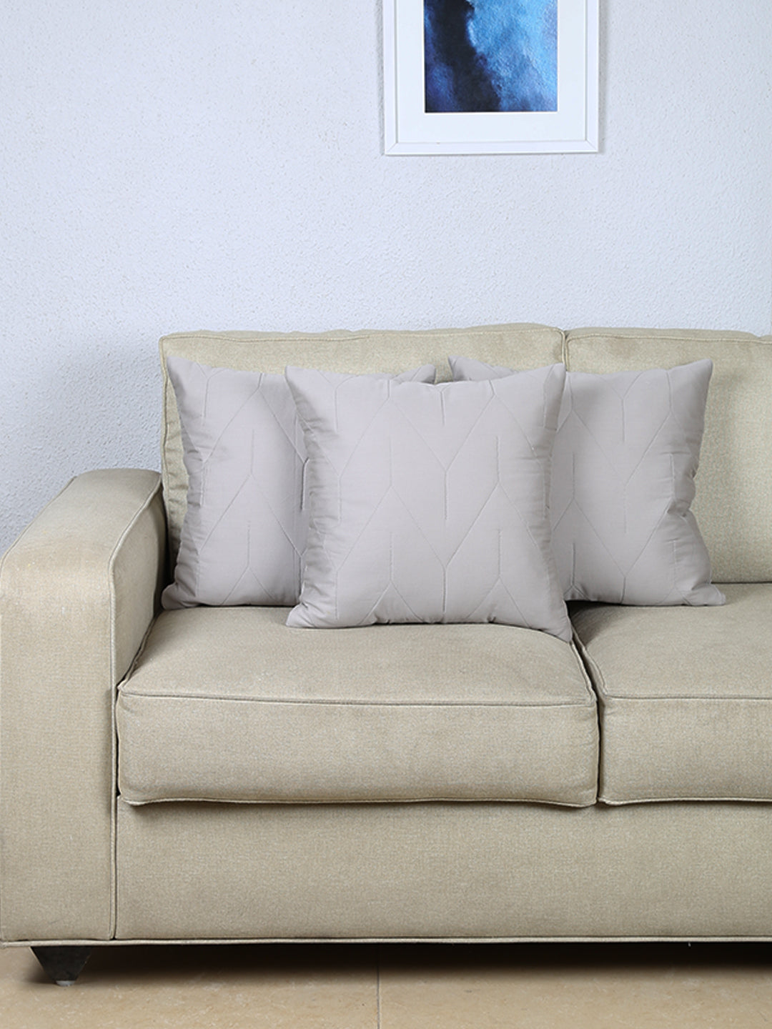 Dhanesh - Set Of 3 Cushion Covers (Grey) - Medium