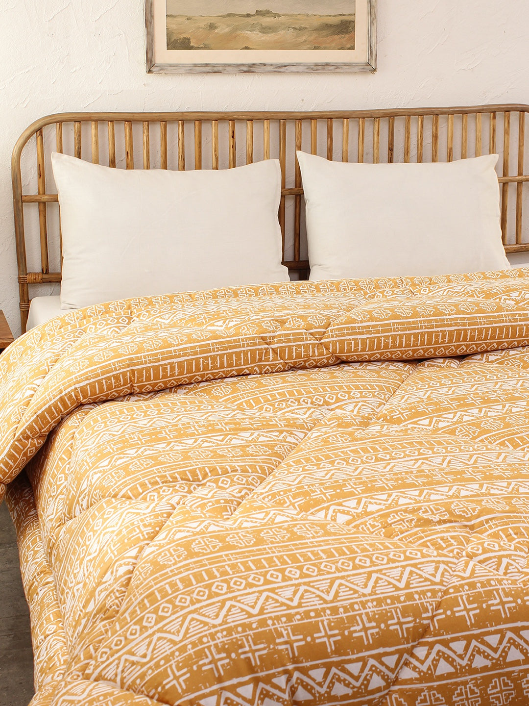 Kullu Patti Double Comforter (Yellow)