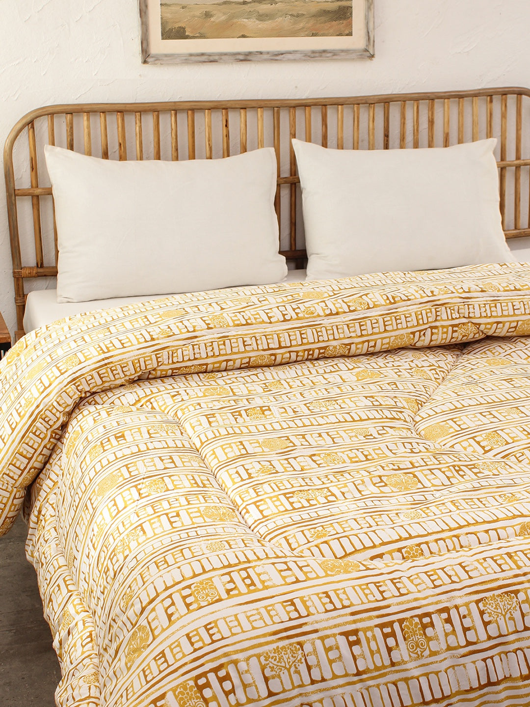 Sanchi Double Comforter (Yellow)