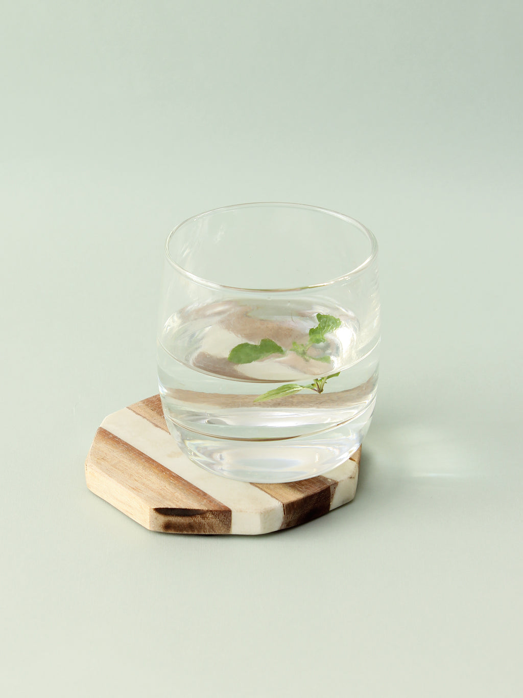 The Striped Coaster (Marble & Wooden)