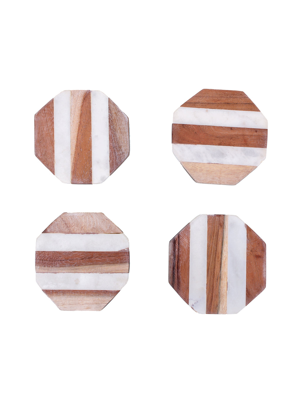 The Striped Coaster (Marble & Wooden)