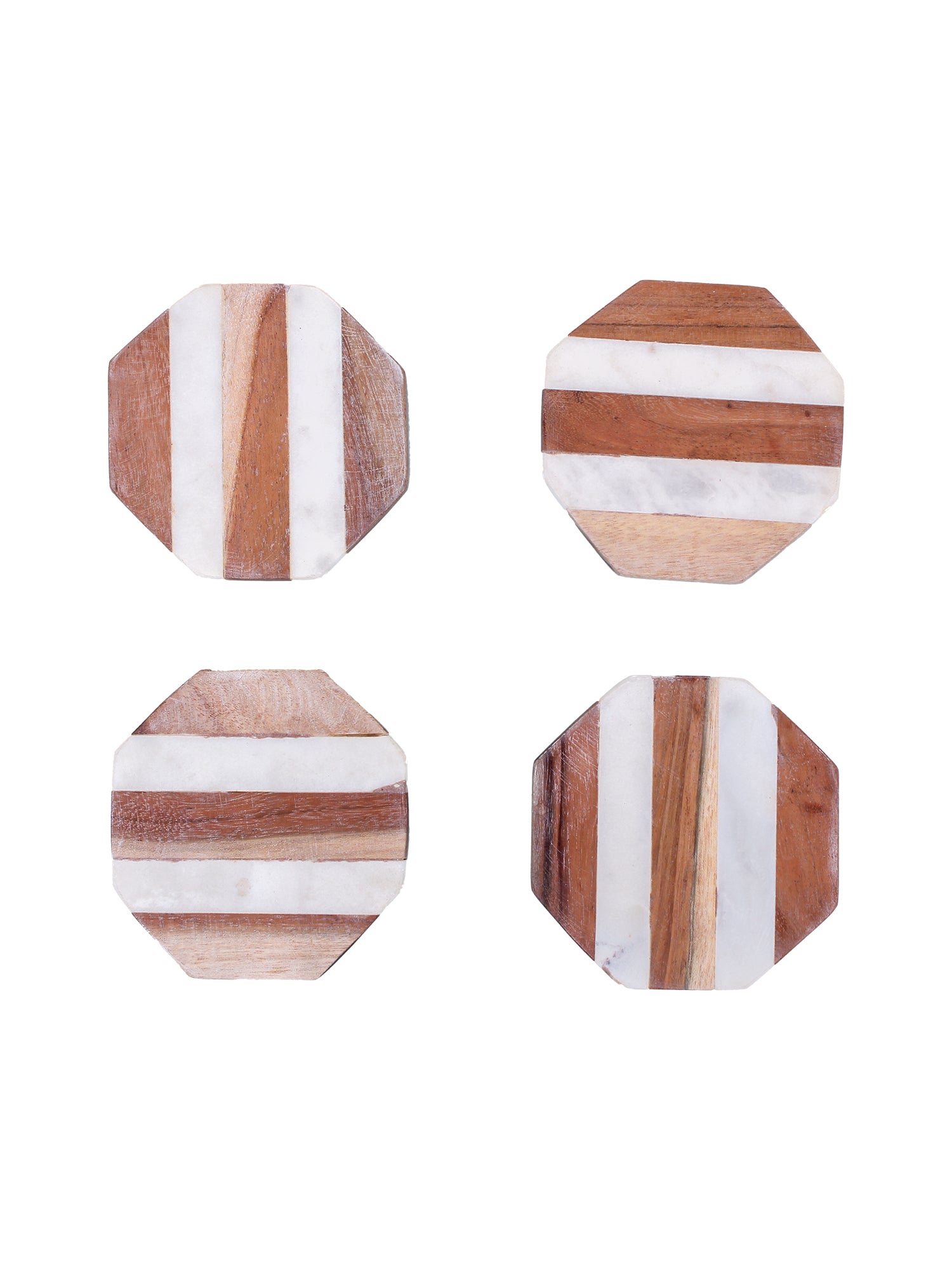 The Striped Coaster (Marble & Wooden)