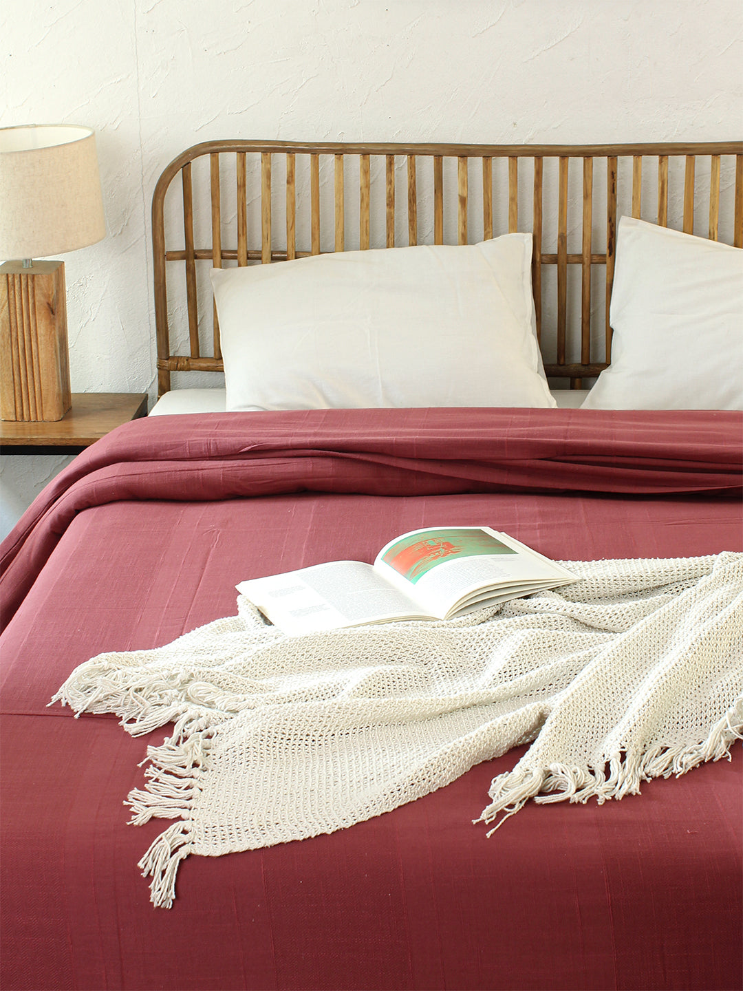 Herringbone Duvet Cover (Maroon)