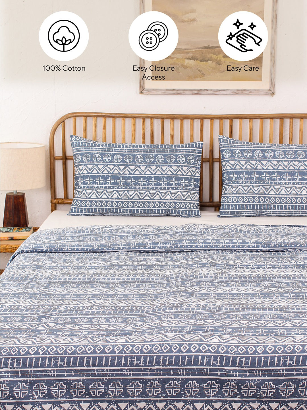 Kullu Patti Double Duvet Cover (Blue)