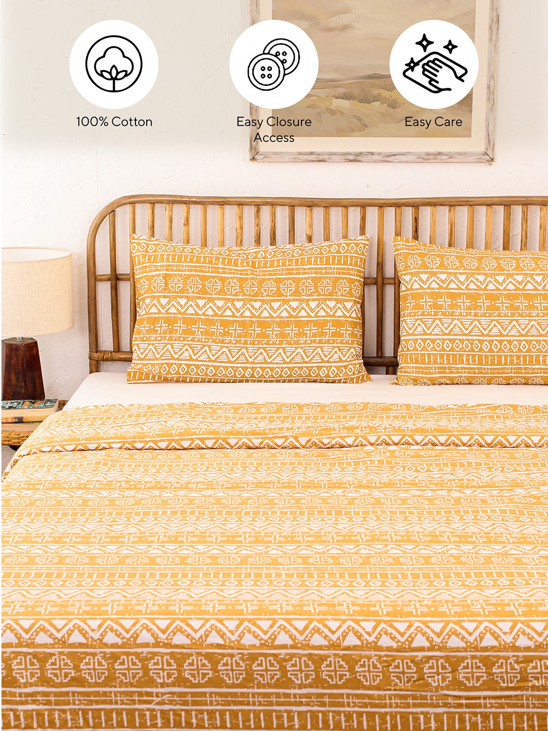 Kullu Patti Single Duvet Cover (Yellow)