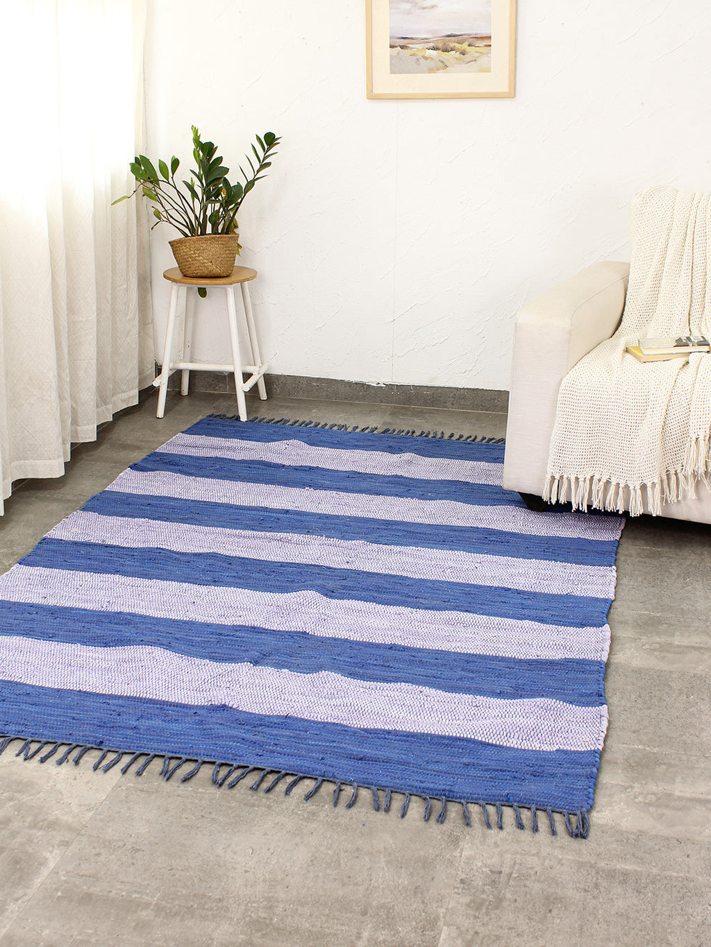 Cherai Recycle Chindi Rug (Blue)