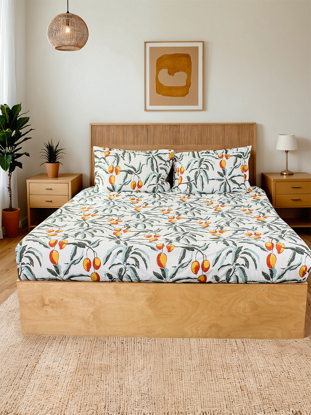 Amra Fitted Bedsheet Set (Rust)