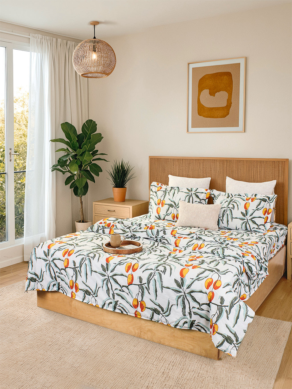 Amra Fitted Bedsheet Set (Rust)