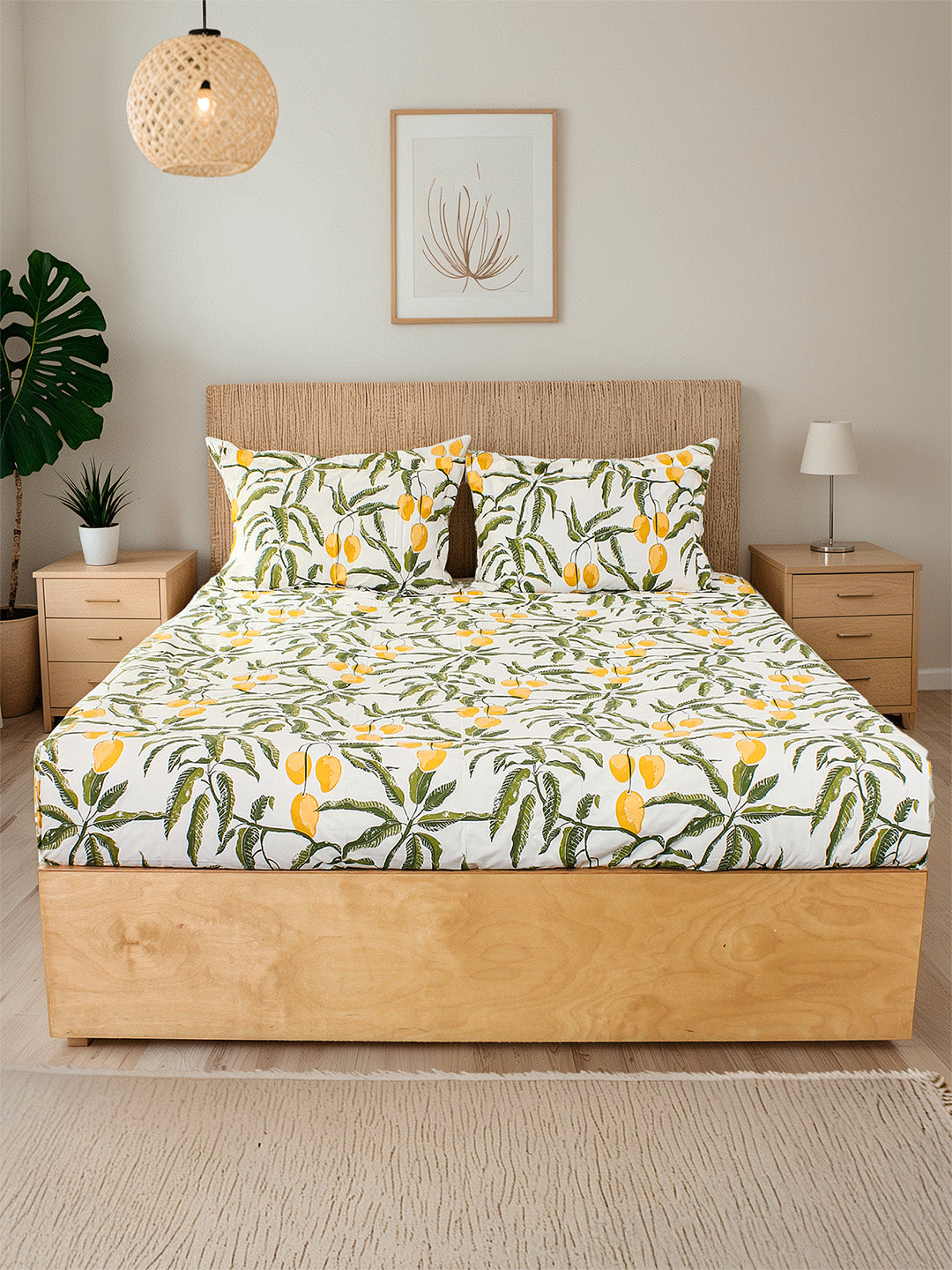 Amra Fitted Bedsheet Set (Yellow)