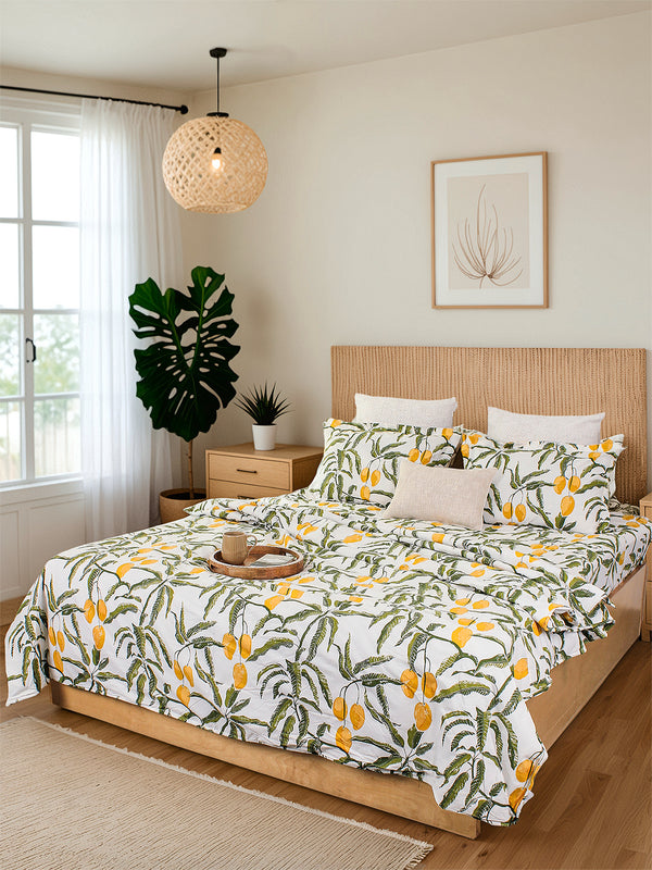 Amra Fitted Bedsheet Set (Yellow)