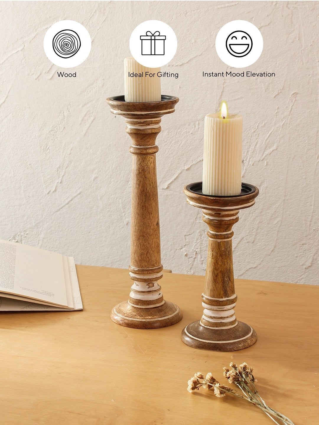 Deheri Candle Stand Gift Box (Camel Brown)