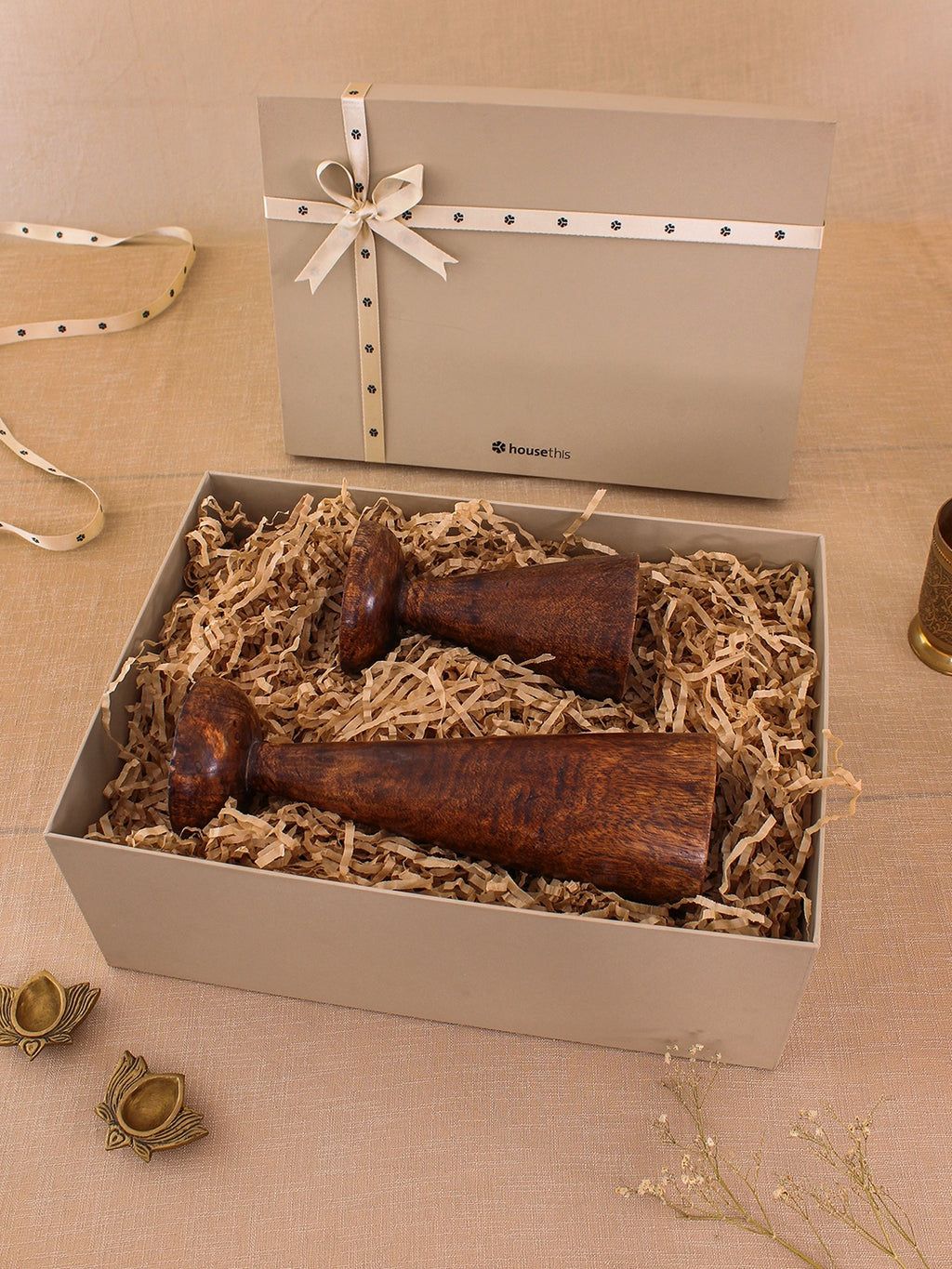 Saddle Candle Stand Gift Box (Coffee Brown)