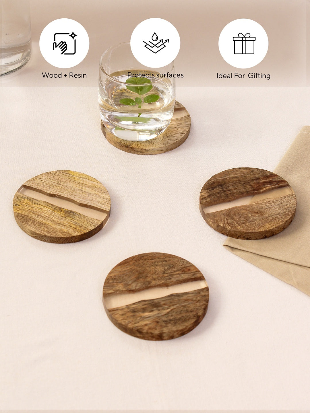 Majuli Coaster Gift Box (Beige)