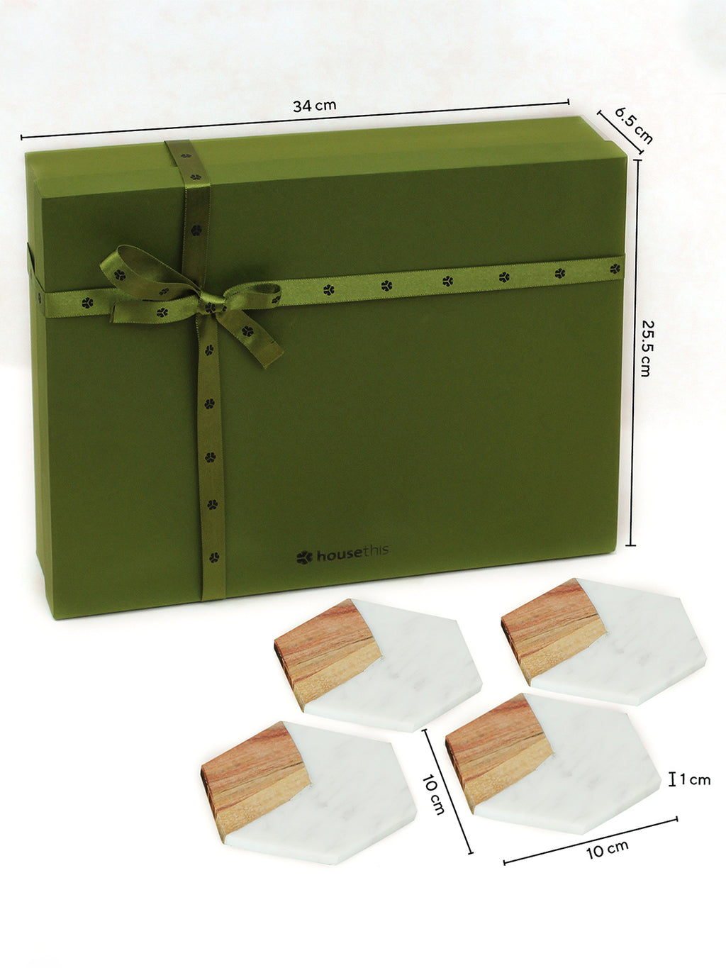 Vallam Coaster Gift Set (Natural And Wooden)