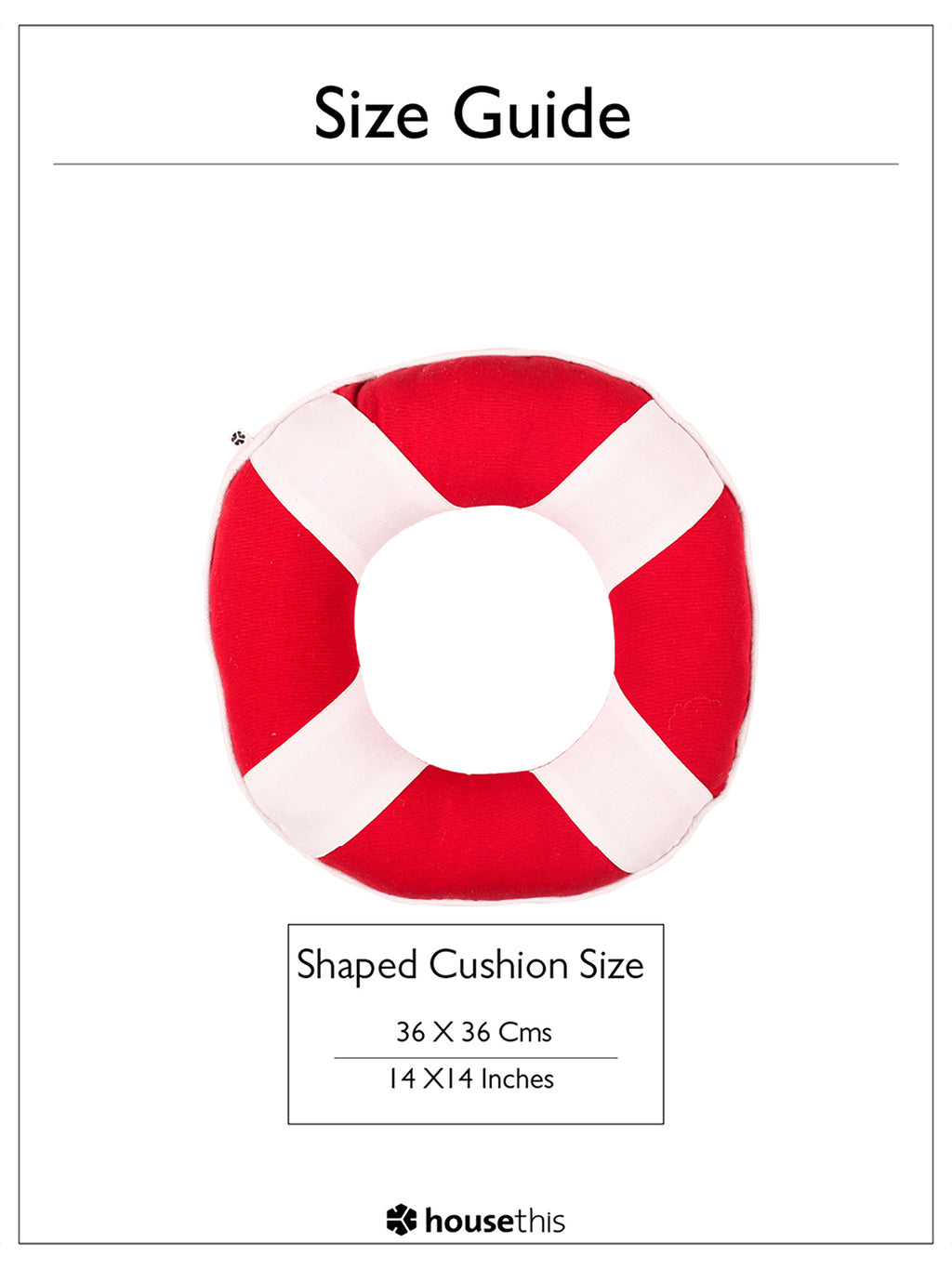 Bon Voyage Buoy Shaped Cushion (Red)