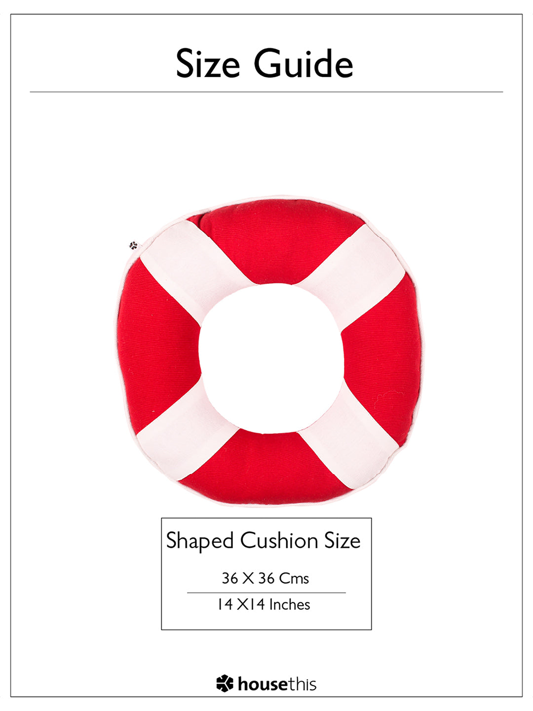 Bon Voyage Buoy Shaped Cushion (Red)