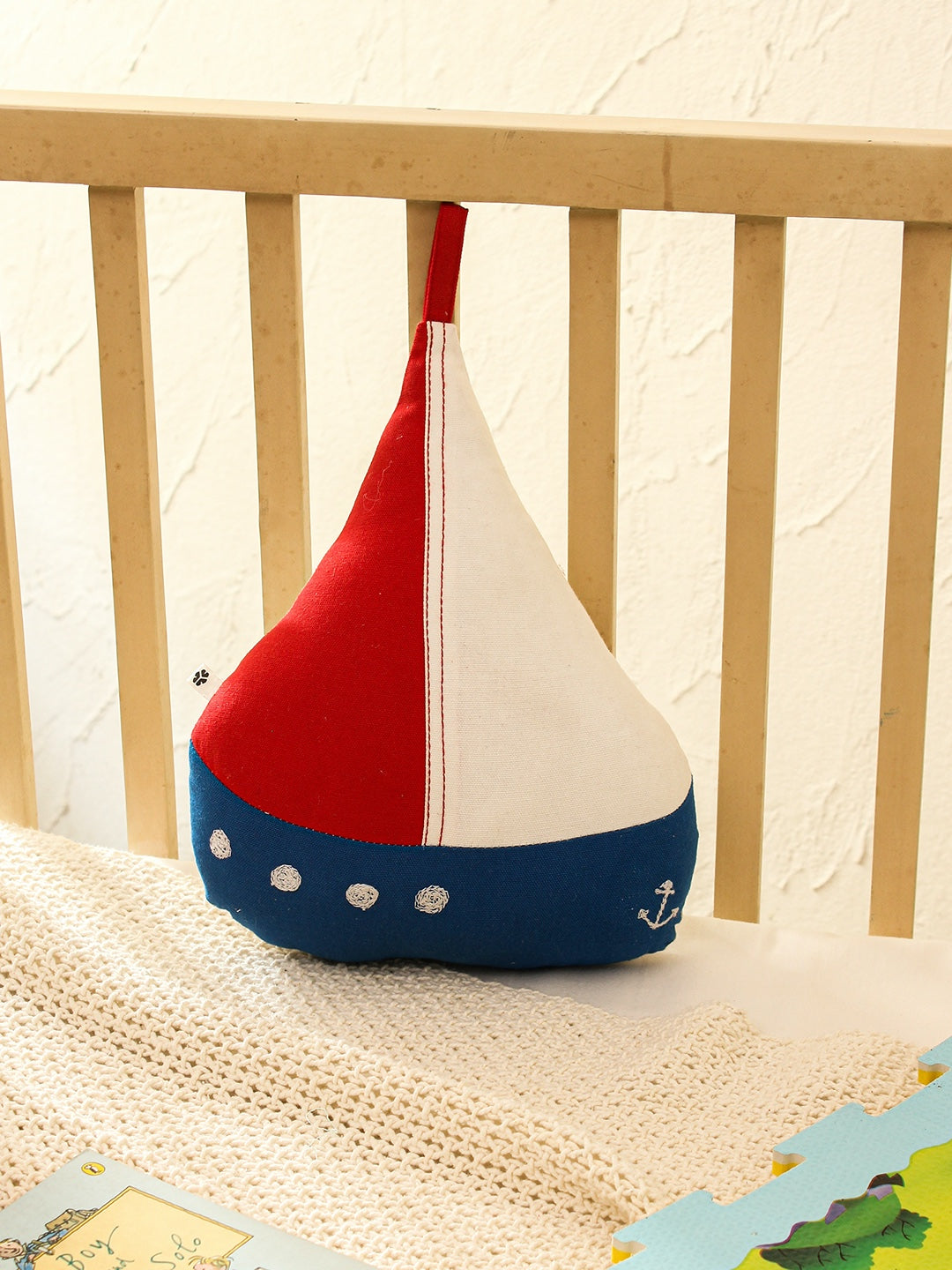 Happy Sailor Boat Shaped Cushion (Multi)