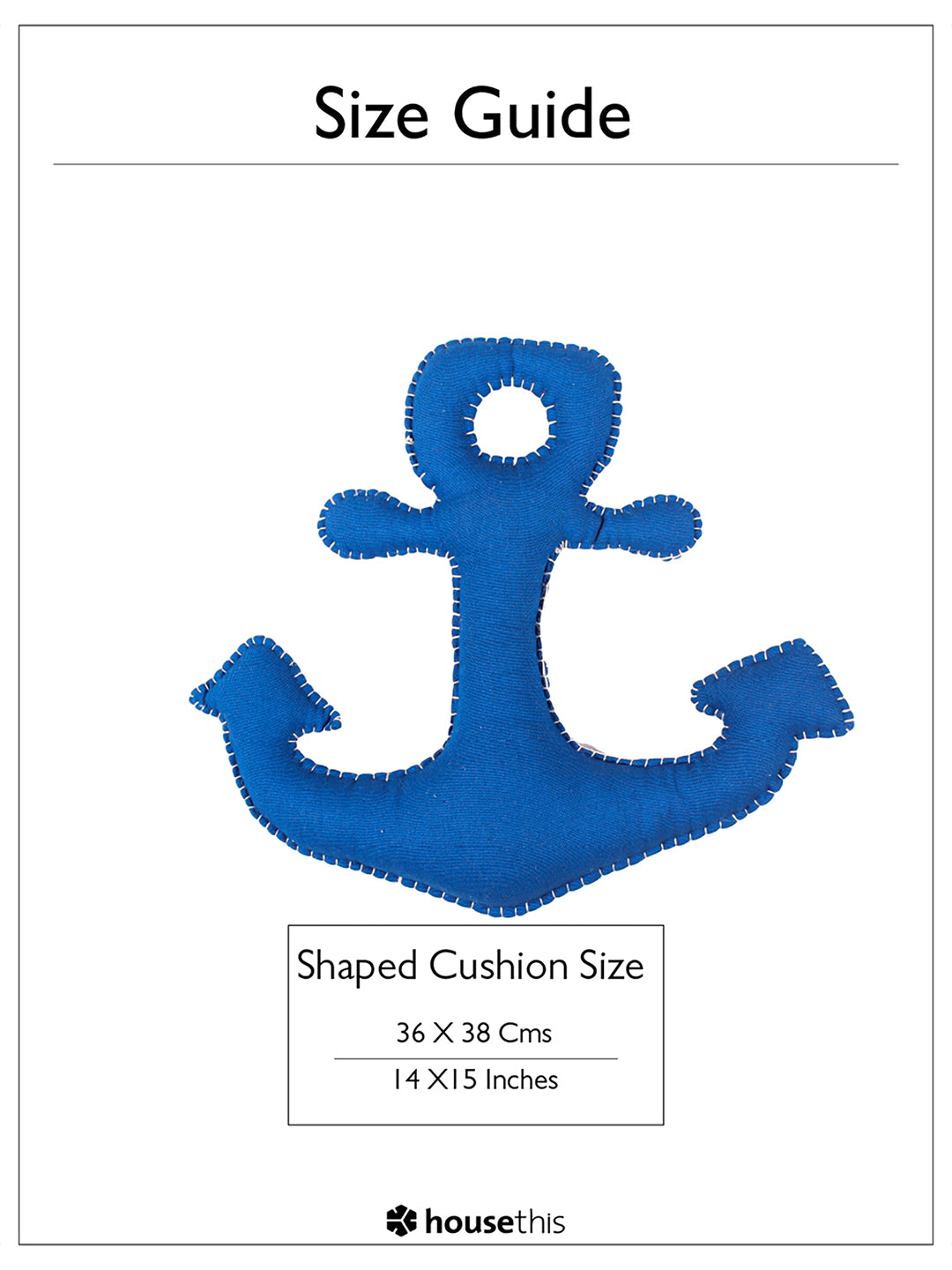 Joyful Cruise Anchor Shaped Cushion (Blue)