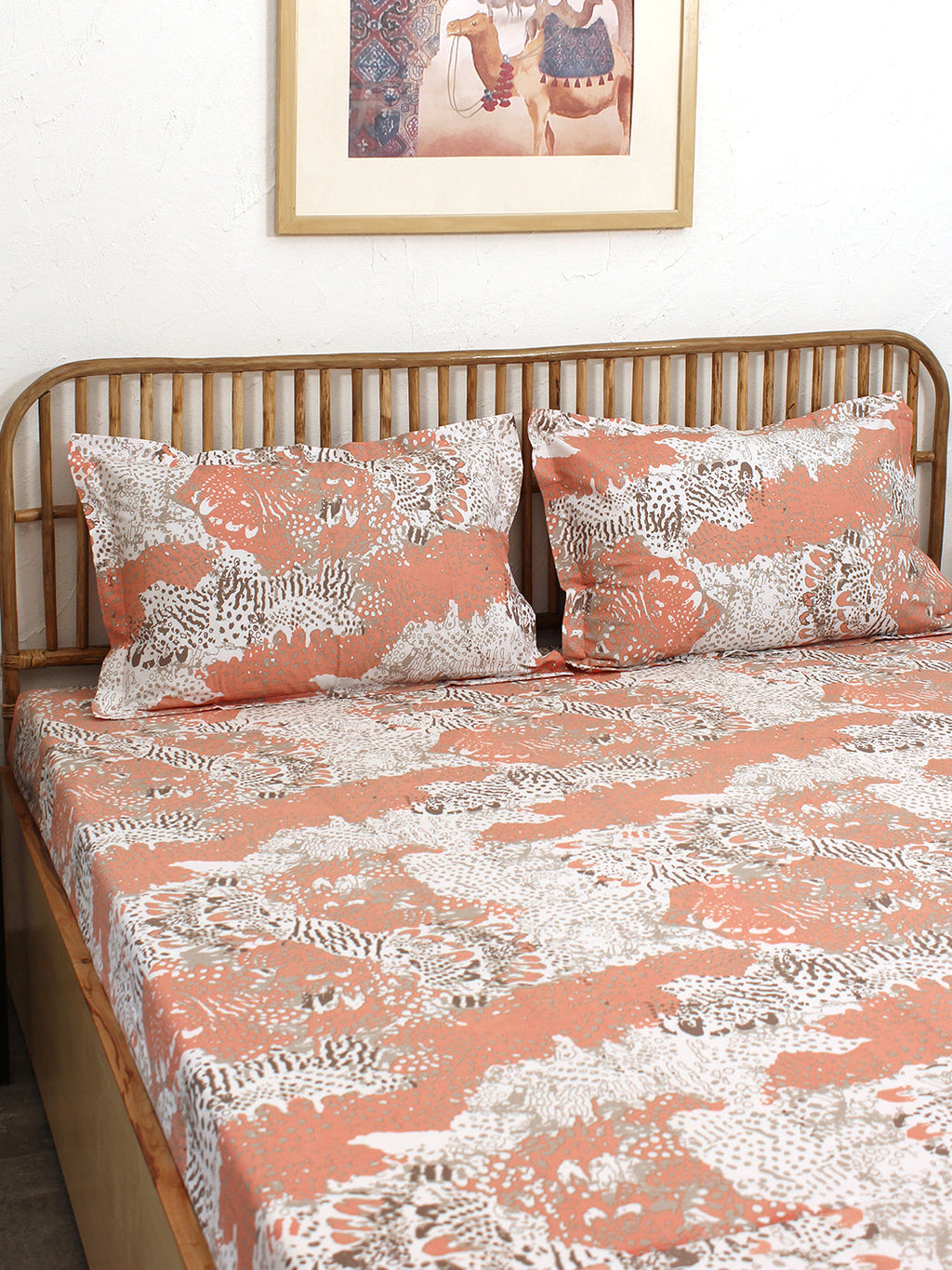 Mashak Pink Bedsheet with Pillow Cover