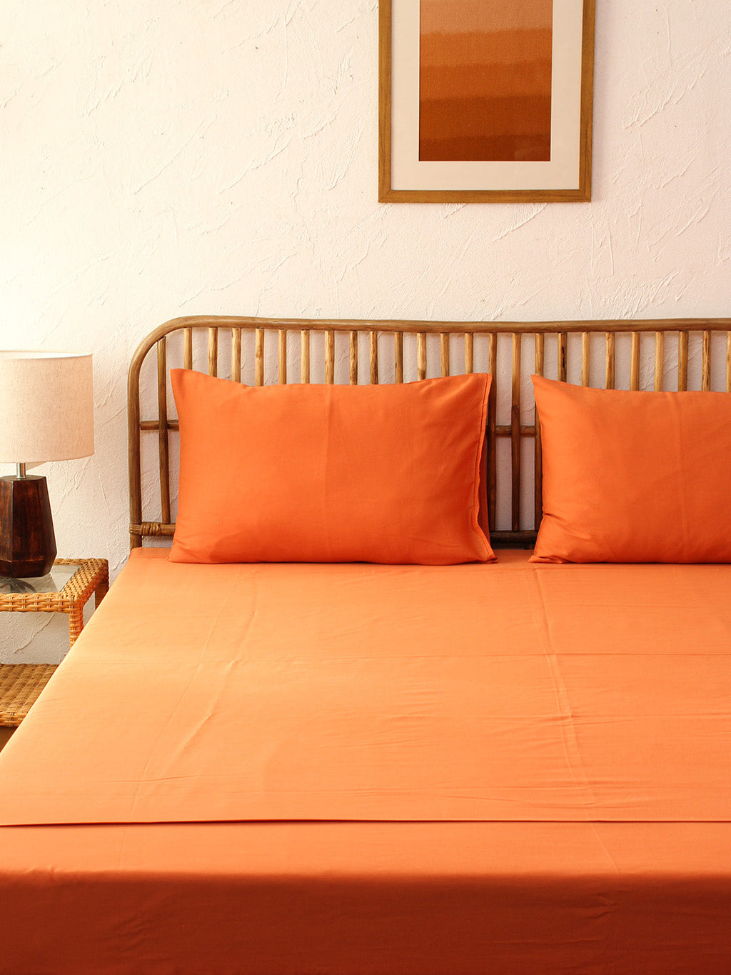Piyambu Rust Bedsheet with Pillow Cover