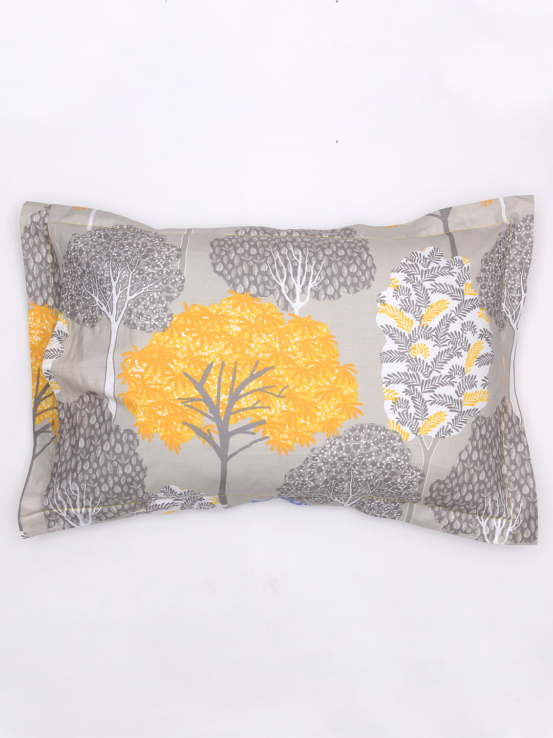 Saptaparni Yellow Fitted Sheet with Pillow Cover