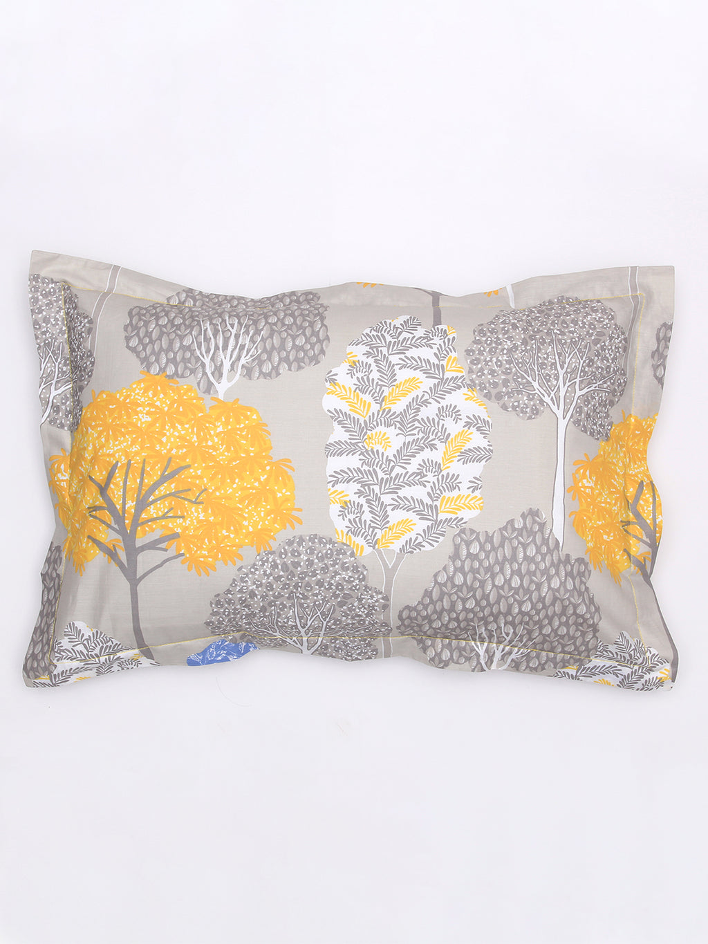 Saptaparni Yellow Fitted Sheet with Pillow Cover