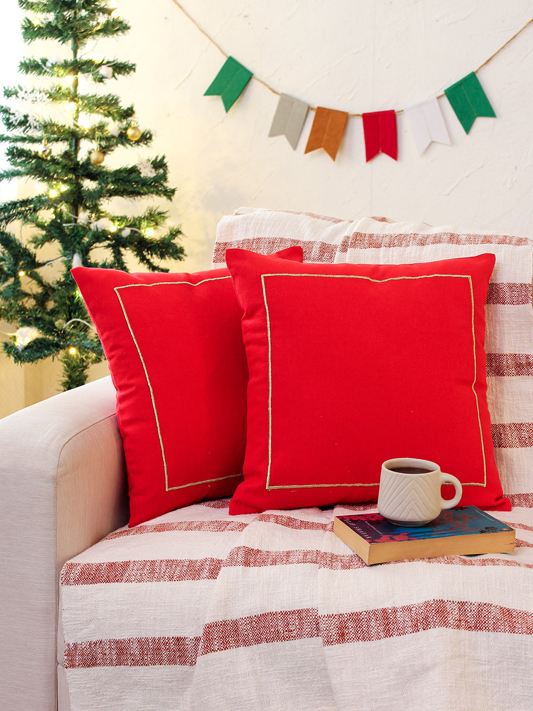 Holly Cushion Cover (Red)